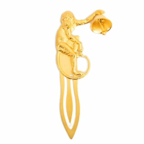 Peter's - Gold Monkey With Bell Book Mark 3 Peter's - Gold Monkey With Bell Book Mark