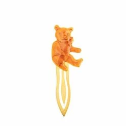 Peter's - Gold Teddy Bear Book Mark W/Blended Enamel
