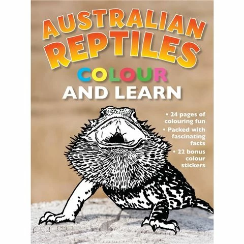 Book - Australian Reptiles Colour And Learn 2 Book - Australian Reptiles Colour And Learn